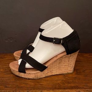 Toms Siena Black Cork Sandals